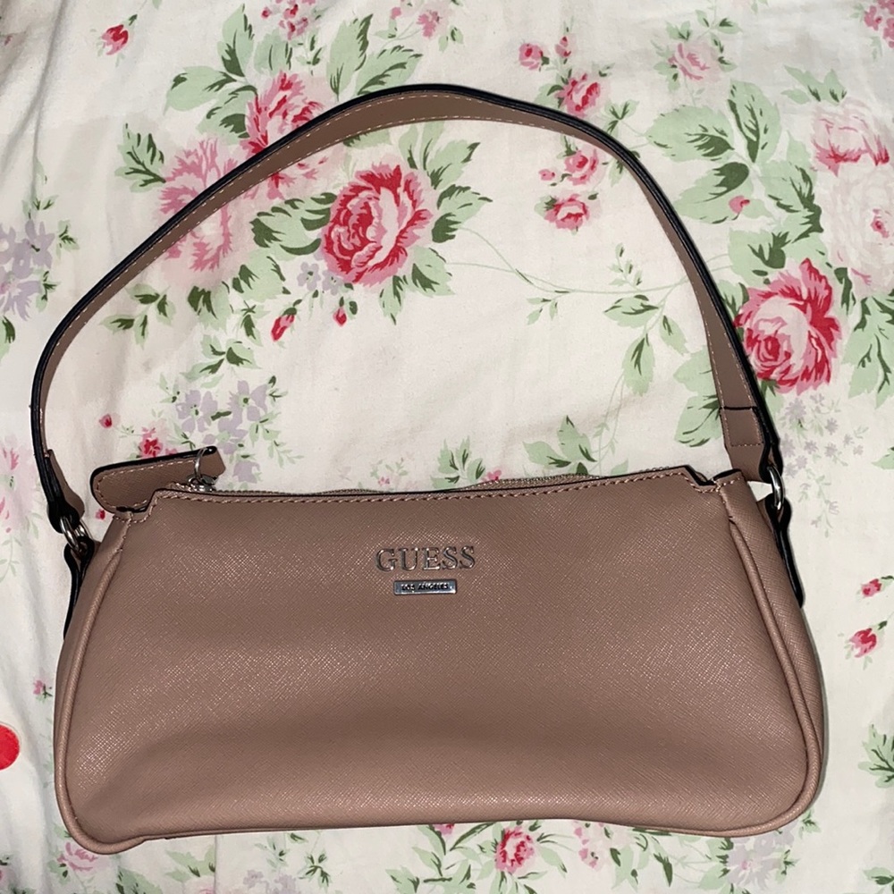 GUESS los angeles taupe shoulder bag, y2k style